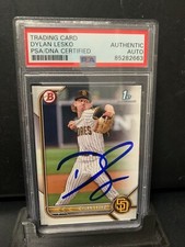 Dylan Lesko autograph signed 2022 1st Bowman baseball card PSA SLAB Padres