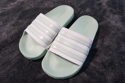 adidas cloudfoam slides green