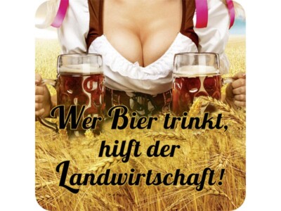 WER BIER TRINKT HILFT - METALL UNTERSETZER 10x10cm COASTER D17 KULT-DECKEL 
