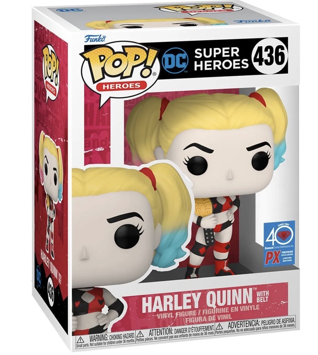 Funko Pop # 436 DC Heroes Harley Quinn With Belt PX Exclusive