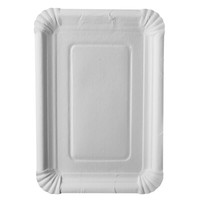 "500 Weisse Pappteller \"Pure\" Eckig 18 Cm X 26 Cm Party Pappschalen Einwegteller"