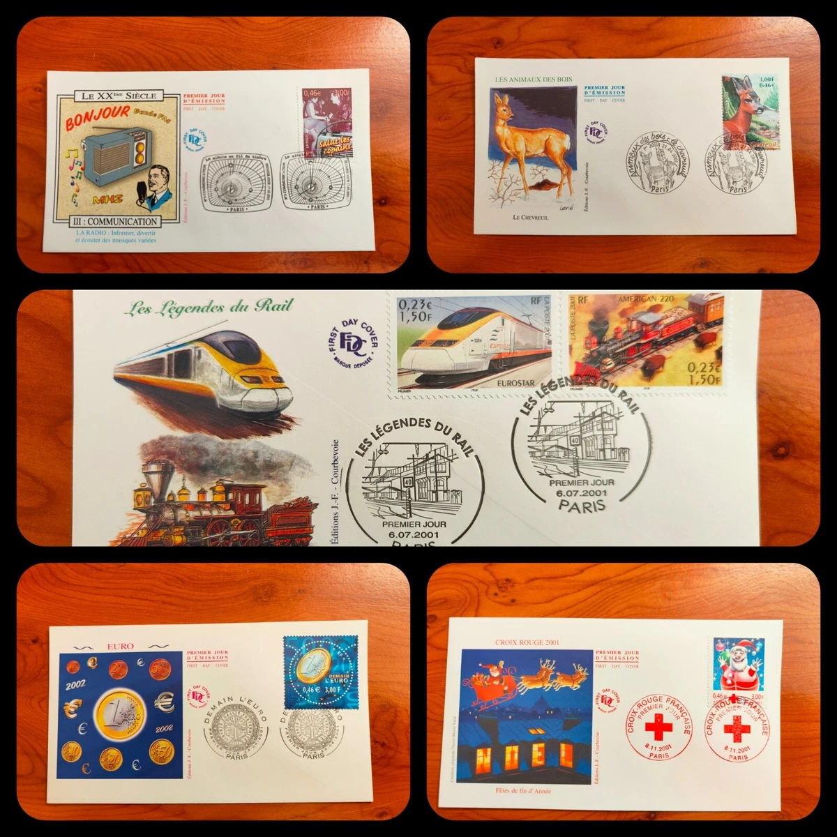 Timbres français enveloppes, sur communication