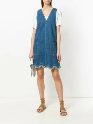 New See by Chlov-neck denim dress Size 38 | eBay New See by Chlov-neck denim dress Size 38 | eBay