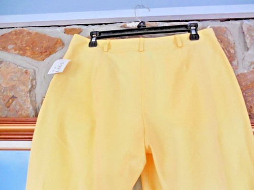 New Soft Works Petite Yellow Pants Sz 8 Light Weight Cotton Poly Blend Sunny - Picture 7 of 7