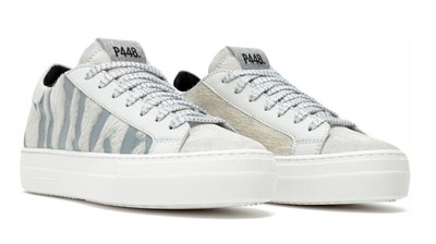 P448 Zebra Print Calf Hair Lace-up Low Top Sneakers Women s  Sz 7, EU 37 $315