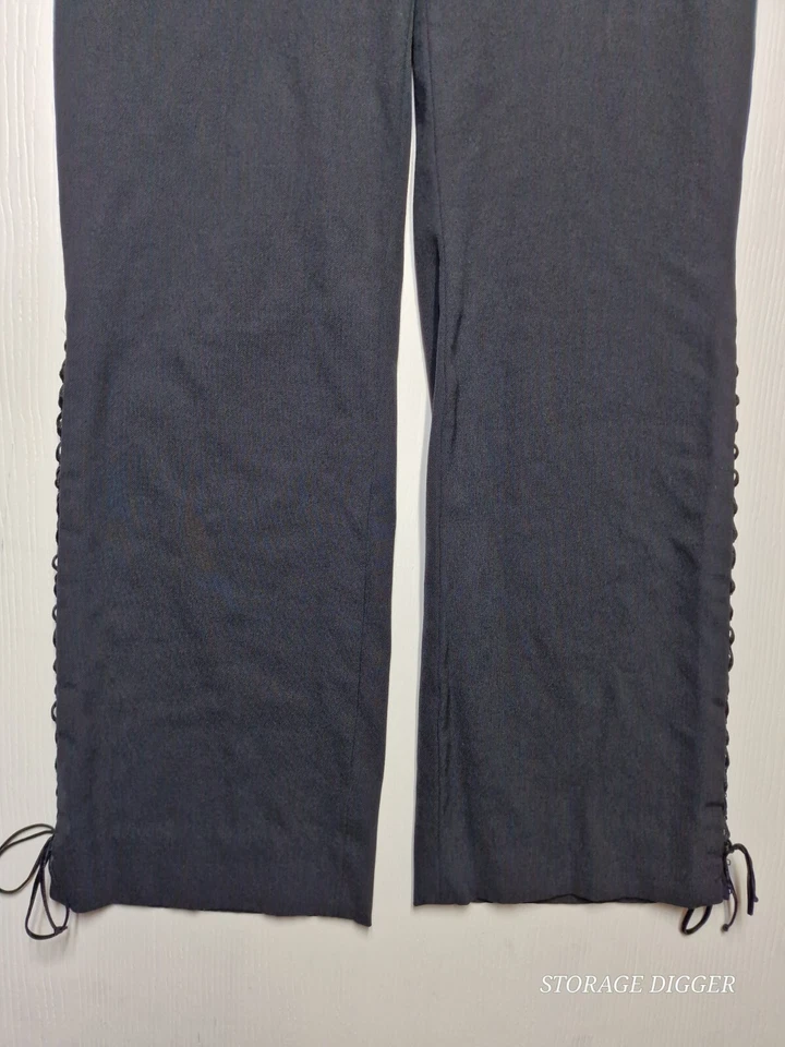 Женские черные брюки Cambio со средней посадкой на шнурке размер 8 - Изображение 4 из 4