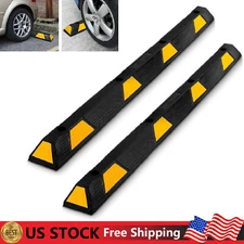 2PC 72" Rubber Parking Curb Heavy Duty Driveway Truck Floor Stopper Parking Curb