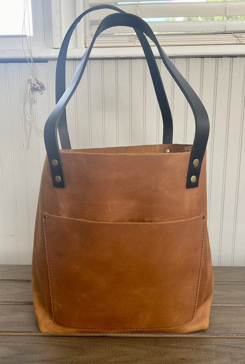 PORTLAND LEATHER GOODS CLASSIC TOTE DAKOTA Brushed Leather Black