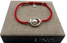 NEW Uno de 50 SER DIFERENTE Silver Plated Red Thread Bracelet Shell Pearl