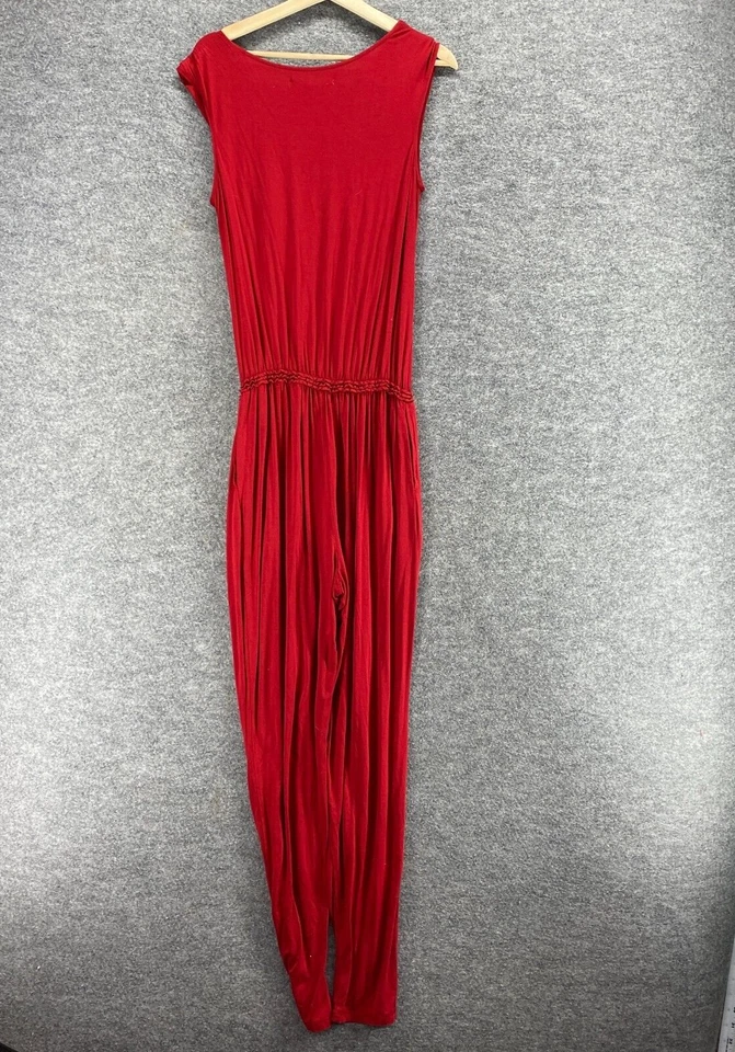 Mono Max Studio Mujer M Mediano Rojo Cuello en V Sin Mangas Ajustado Informal Sólido Foto 2 de 4