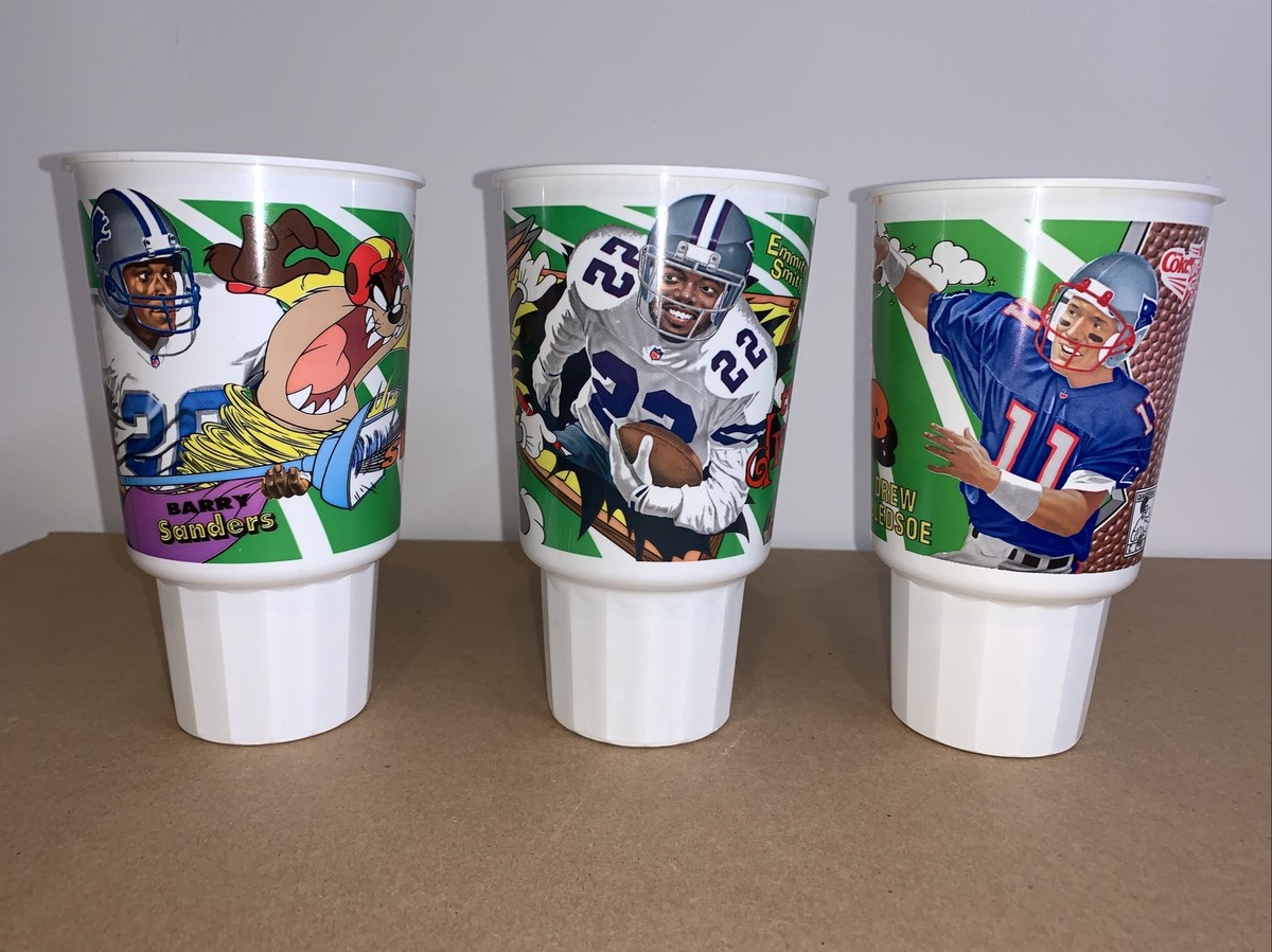 Vintage McDonalds Collector Cups - Looney Tunes NFL 1995 Set Of 3