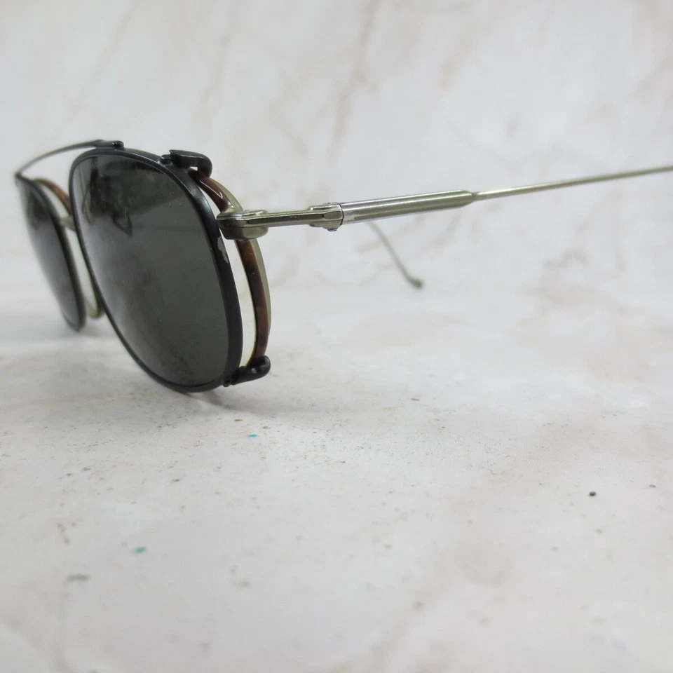 Marco de gafas Safilo unisex negro/gris metal con clip ovalado borde completo 49-20 Foto 2 de 4