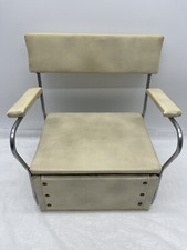 Vintage MCM Portable Vinyl Padded Booster Seat Toddler Child Metal Arms Retro