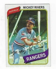 1980 TOPPS MICKEY RIVERS #485 TEXAS RANGERS