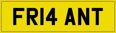 FRAN T NUMBER PLATE FRANS FRANNY CAR REGISTRATION FR14 ANT WITH FEES INCLUDED