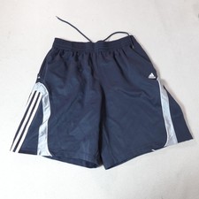 Adidas Shorts Mens Large Navy Blue 3 Stripes Athletic Mesh Training Running Jog