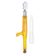Glass Cutter 8mm-15mm Cutting Range Pencil Style Oil Feed Carbide Tip 