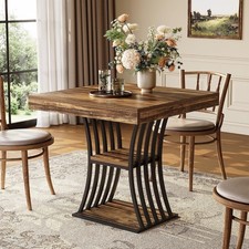 31.5'' Square Dining Table Modern Kitchen Table with Storage for 2-4 People