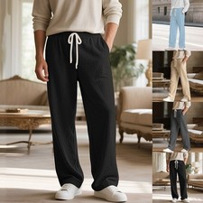 Lightweight Gym Casual Outings Men Casual Pants Jacquard Design Regular Fit