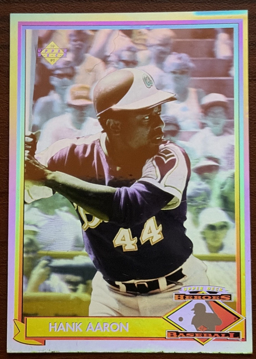 Upper Deck 1991 Heroes of Baseball Hologram Hank Aaron Atlanta Braves #HH1