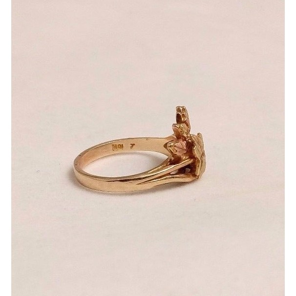 SOLID TRI - TONED GOLD GRAPES PATTERN RING. SIZE … - image 5