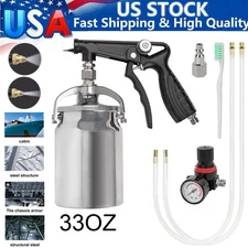 Air Undercoating Spray Gun w/ Suction Cup,33" Wand Nozzle,Gauge,Spray Bed Liner
