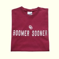 NCAA HANES VTG 90s Y2K RETRO BIBLE OKLAHOMA SOONERS OU FUNNY CROPPED T SHIRT SM