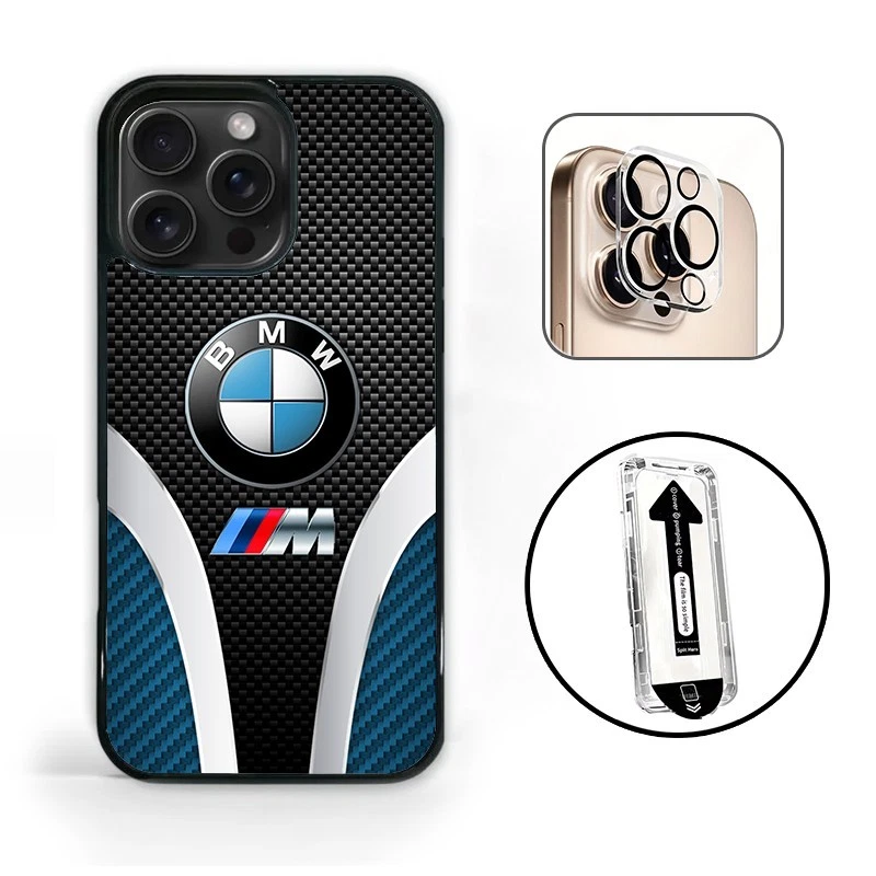 BMW Custodia Rigida In Silicone Per IPhone 13 Pro Max - Con Logo Metallico E Ricarica Wireless