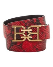 Bally 6302283 MirrorB Reversible Snake Embossed Leather RedBlack Belt EU120/US47