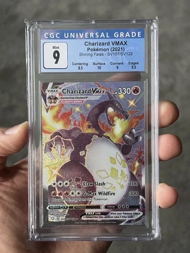 Pokemon Charizard VMAX SV107/SV122 Full Art Shining Fates CGC 9