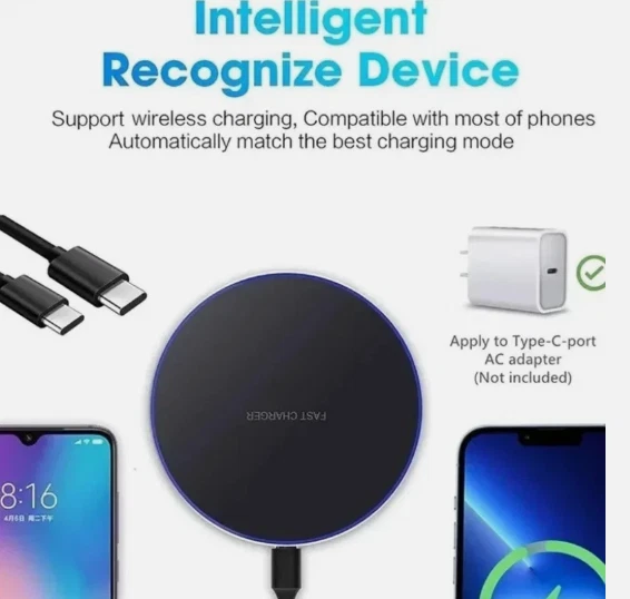 Fast Wireless Charger Charging Pad For iPhone 16 15 14 13 12 11 &Samsung Android - Image 2 of 4