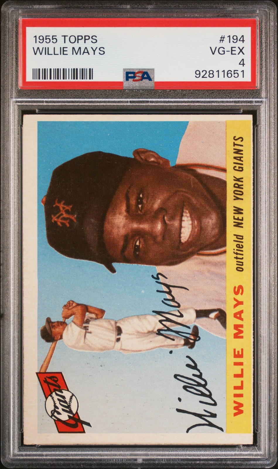 1955 Topps #194 Willie Mays PSA 4