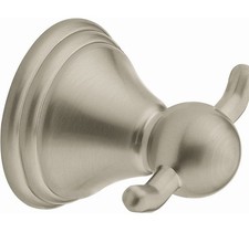 Moen Preston Double Robe or Towel Hook Spot Resist Brushed Nickel New open box