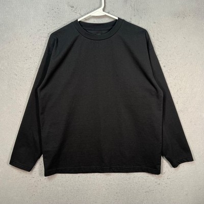 Muji Mens Size XS Black Long-Sleeve Crewneck T Shirt Cotton Blend