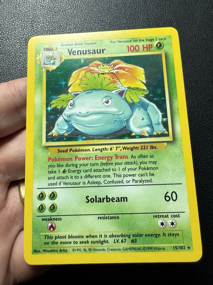 Venusaur 15/102 Holo 1999 Base Set Pokemon Card TCG NM - Image 2 of 4