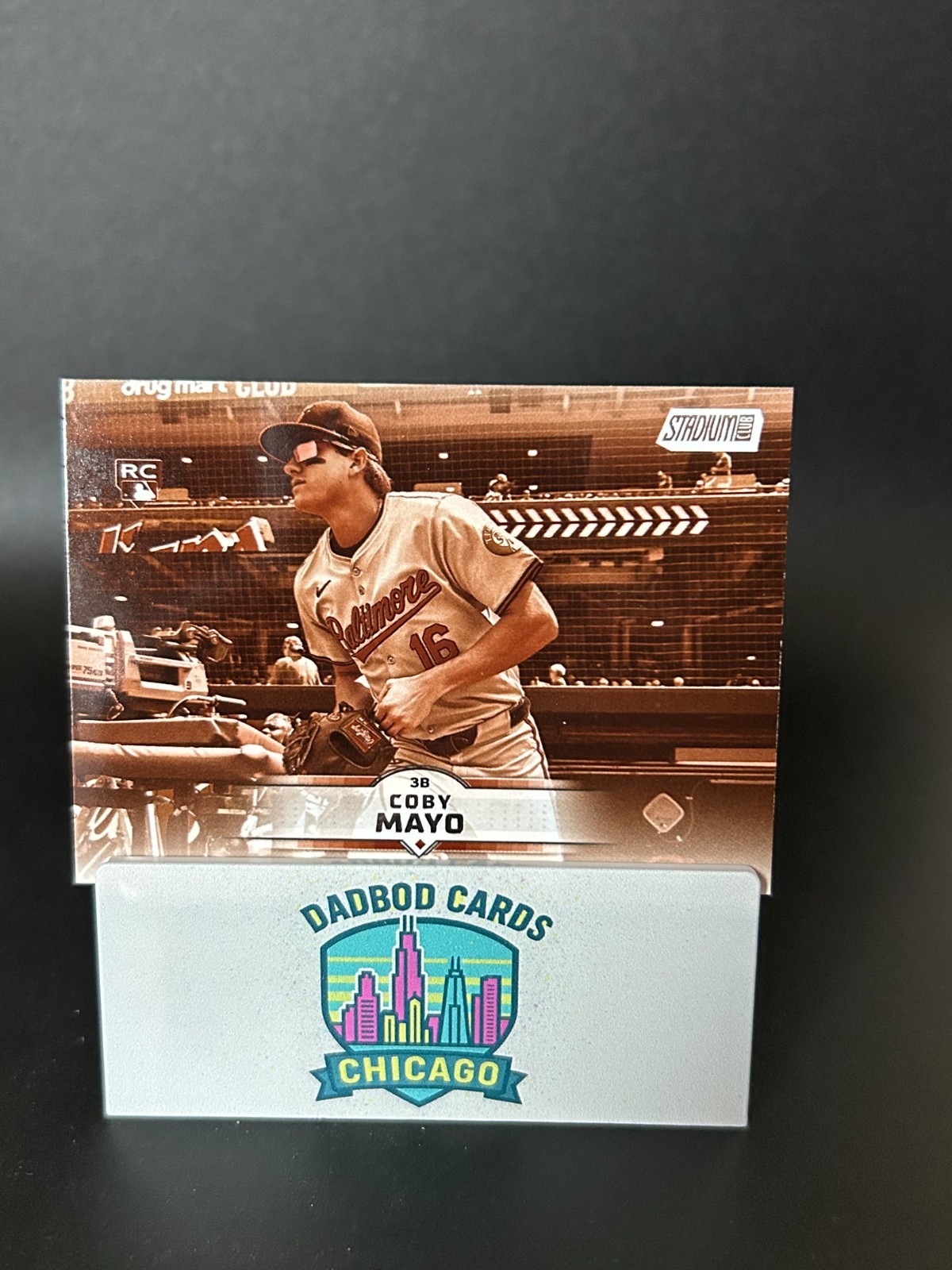 Coby Mayo 2025 Stadium Club Sepia Parallel #62 RC Orioles Baseball Card