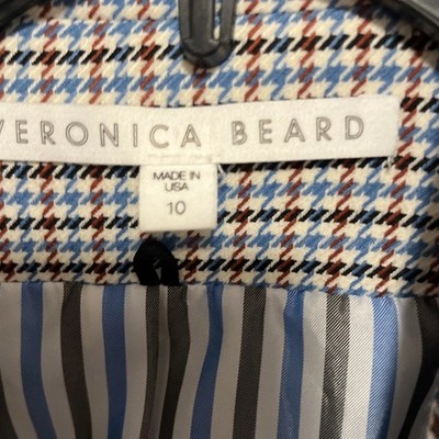 Veronica Beard Harvey Belted Blazer Houndstooth 10 msrp $795 missing belt