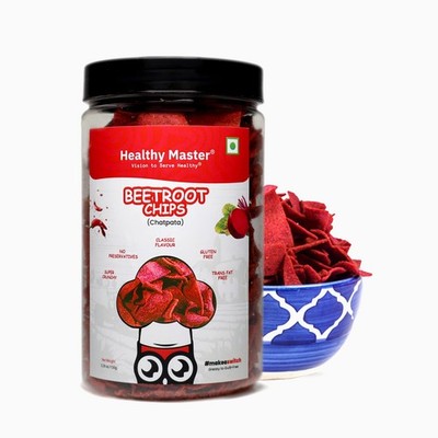 Healthy Master Beetroot Chips (5.29 oz)   Crispy Veggie with High Fiber & Pro...