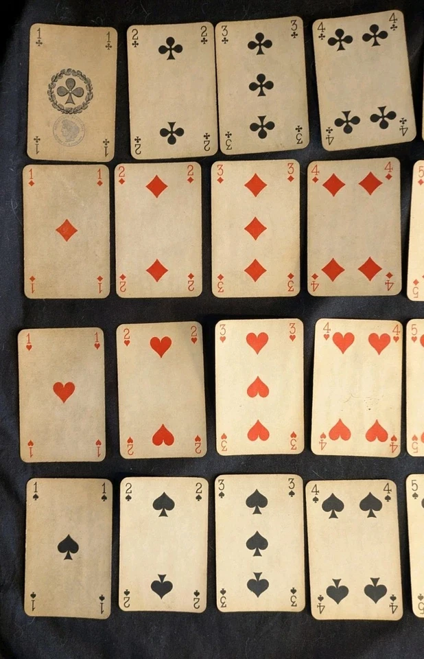 Jeu De Cartes Ancien BP Grimaud, Tampon Taxe 1890, Incomplet manque 1 Carte - Photo 3/4