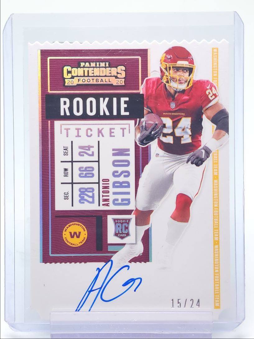 ANTONIO GIBSON 2020 CONTENDERS ROOKIE TICKET JERSEY STUB RC AUTO /24 Q5839