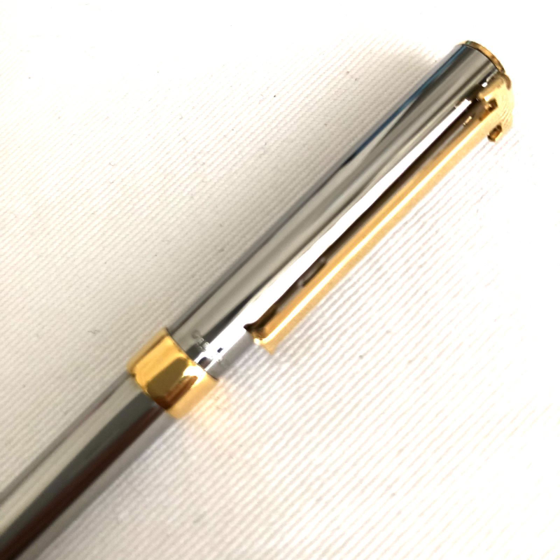 Tiffany & Co. T-Clip Ballpoint Pen Silver×Gold with Box [VG