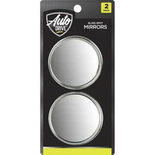 Auto Drive 2 Piece Round Adjustable Blind Spot Mirrors, Vehicle Type Universal