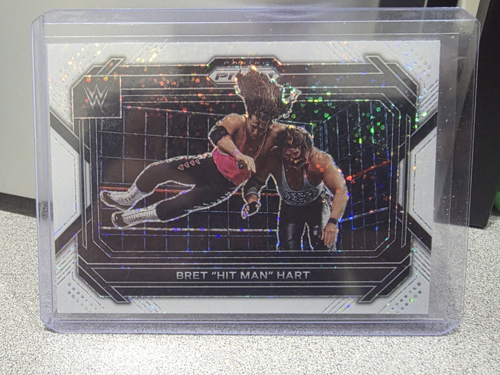 2023 Prizm WWE Bret Hit Man Hart SP White Sparkle #58