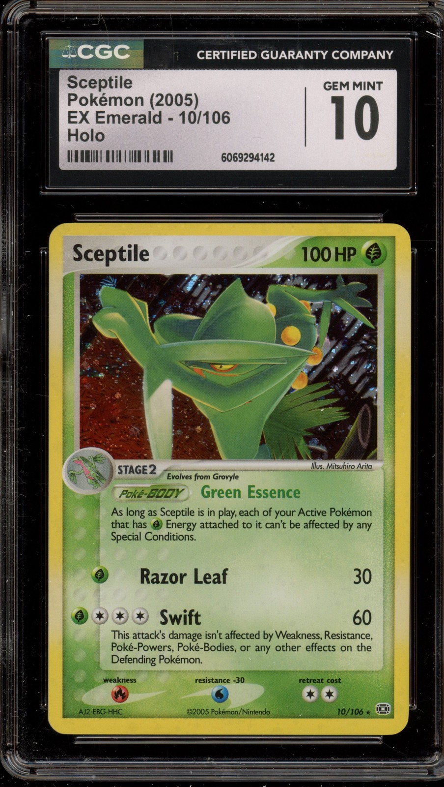 Pokemon Sceptile EX Emerald Holo Rare #10 CGC 10 Gem Mint