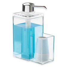 NEW LUXURY CLEAR ACRYLIC MOUTHWASH/LIQUID SOAP DISPENSER - LOTION PUMP