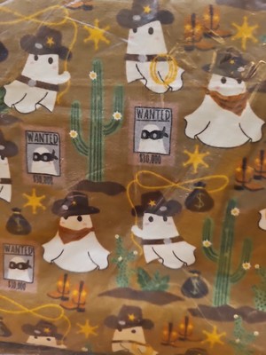 BOLT 8 YARD COWBOY GHOST FALL HALLOWEEN FLANNEL FABRIC SEWING RAG QUILT COTTON