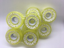 RADAR ENERGY 62 Quad Skate WHEELS 8PK Clear Yellow 78a Outdoor For Moxi Impala