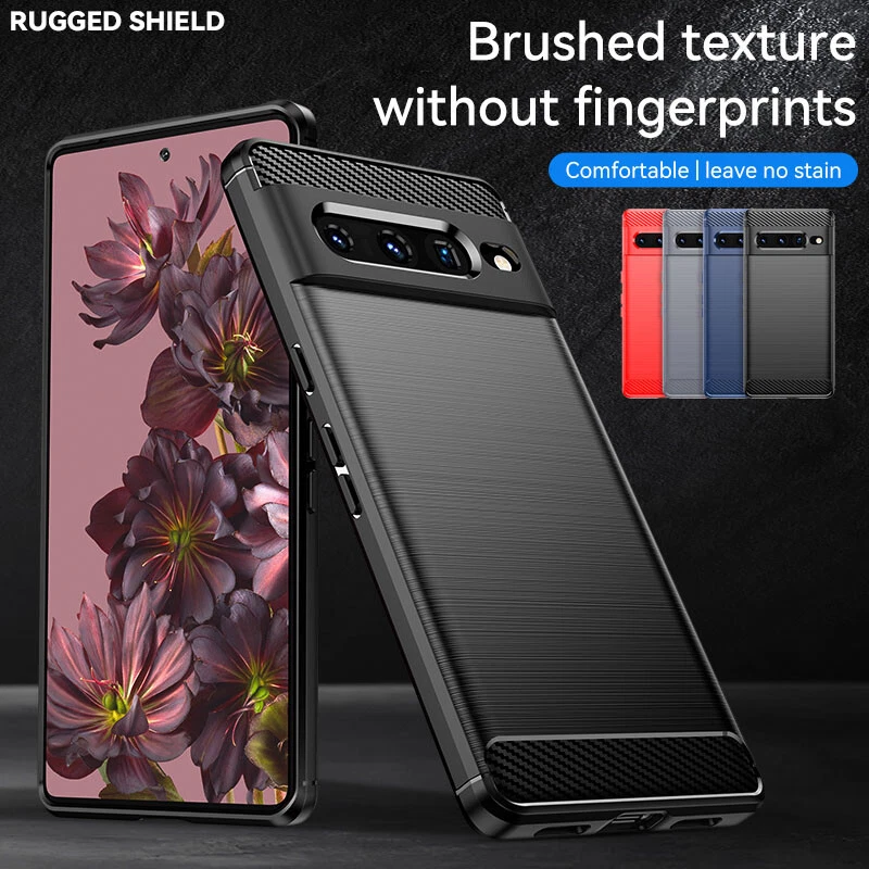 For Google Pixel 9 8 7 6 Pro 6a 4a Carbon Fibre Shockproof Matte Soft Case Cover - Image 2 of 4