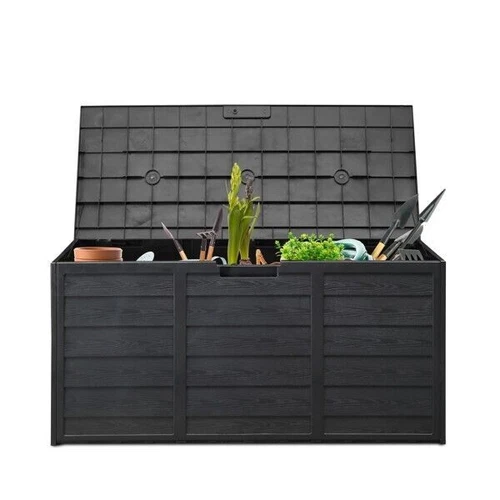 Outdoor Garden Plastic Storage Deck Box Chest Tools Cushions Toys Lockable Seat - Picture 5 of 10