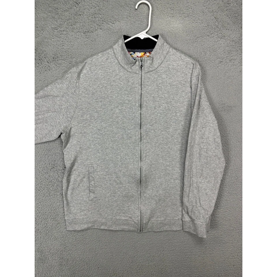 Suéter Robert Graham Adulto 2XL Gris Calce Clásico Cremallera Completa Sudadera Bolsillo Para Hombres Foto 3 de 4